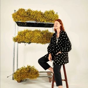 Farm rio nwt Black And White Polka Dots Fleece Cardigan